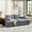 grey, variant on Contemporary 3-Seater Sofa with Deep Seating Oversized Couch for Living Room Apartment Ivory