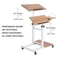 thumbnail image 2 of SDADI Wheeled Adjustable Height Home Office Standing Desk, Dark Grain, 2 of 7
