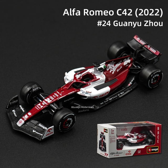 Bburago 1:43 2022 Alfa Romeo C42 McLaren MCL36 F1-75 RB18 W13 F1 fórmula coche de carreras simulación estática fundido a presión modelo de coche de aleación Fivean unisex