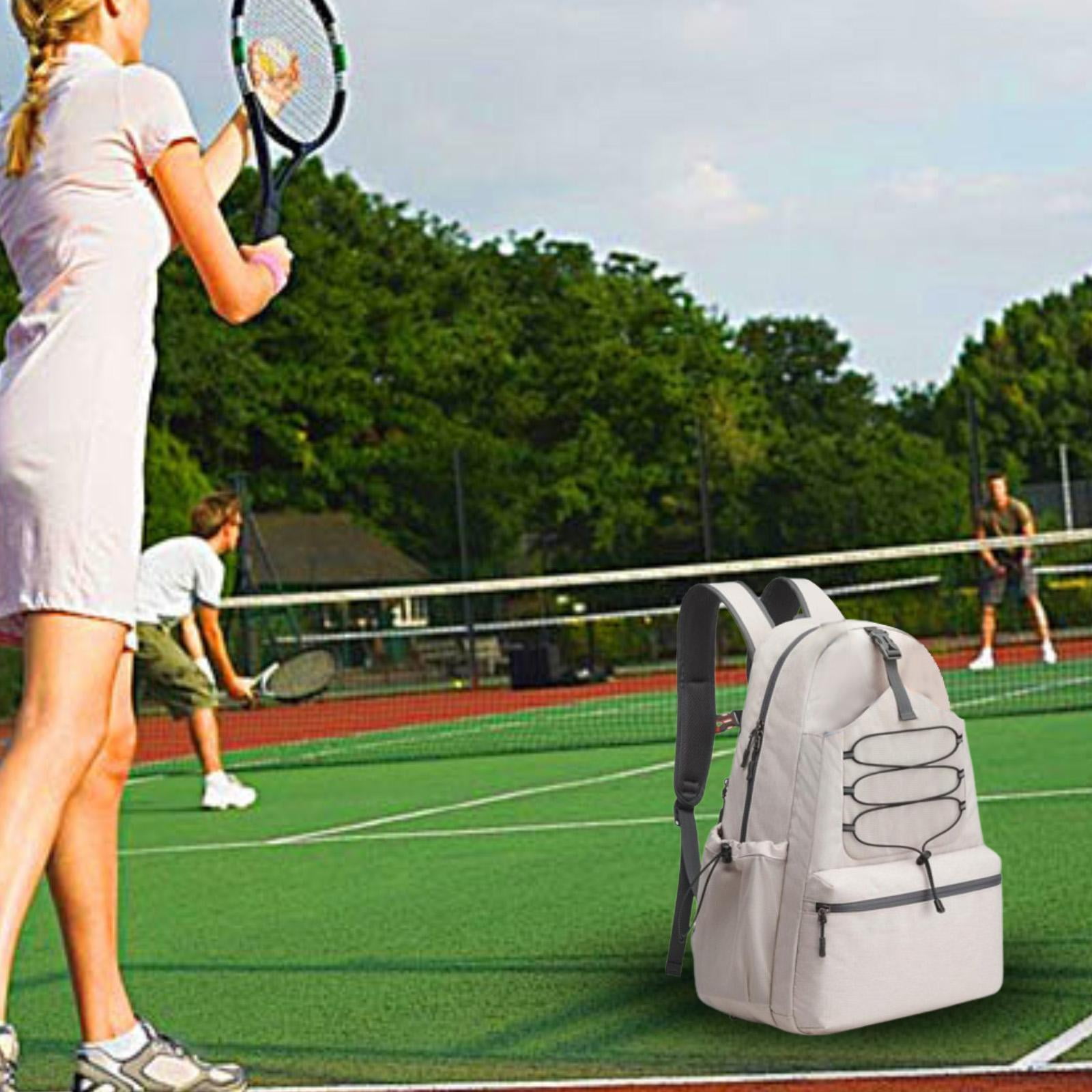 Baoblaze Tennis Bag Adjustable Strap Lightweight Large Capacity Pickleball Racket Bag Beige