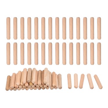 Wooden Pegs For Shelves Uxcell 3/8 Wooden Dowel Pins,300 Pcs M10x80mm Wood Dowel Pins Hardwood Pegs Fluted Groove Easy Insertion For Craft Furniture Wooden Pegs For Crafts