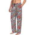 thumbnail image 3 of Mens Pajama Pants - Soft Sleep & Lounge Pants for Men, Hot Pink Scalloped Coral Cuteness Casual PJ Bottoms Pants with Pockets, 3 of 5