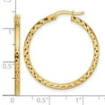 thumbnail image 2 of 14k Solid Yellow Gold Sparkle-Cut Hoop Earrings 28.13x28.55mm Wide 2mm Thick Hoop Earring for Women, 2 of 2