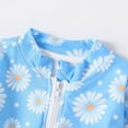 thumbnail image 4 of Baby Girl Swimsuit Long Sleeve Colorful Floral with Full Zip Rash Guard Kids' Swimwear Blue 12-18 Months, 4 of 5