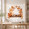 thumbnail image 5 of Cream Mushrooms with Branch Arch and Fairy Lights, Cozy Rustic for Nature Lovers, Woodland Autumn Decor Thanksgiving Gift Tapestry Wall Hanging for Bedroom and Living Room, 5 of 7