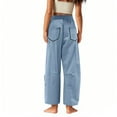 thumbnail image 5 of EnJoCho Girls Wide Leg Palazo Sweatpants, Plus Size 𝖣rawstring Elastic Waist Joggers, Fall 2025 Casual Beach Trousers with Pockets & Thigh Slits, 5 of 8