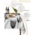 thumbnail image 2 of Black Tulip Table Cloth 60x102 Inch Rectangle, Minimalist Modern Flower Art Botanical Waterproof Tablecloth Washable Table Cover for Party Picnic Dinner Decor, 2 of 9