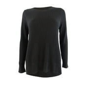 Eileen Fisher Women's Petite Crewneck Ribbed Tunic Sweater (PS, Black)