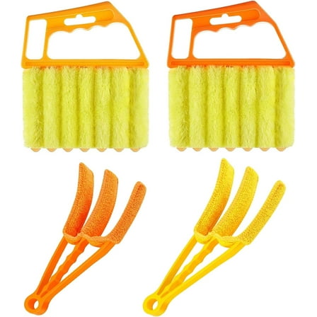 2 Pcs Blind Cleaner Duster Tool, Handheld Mini Duster Brush for Window Blinds, Wood Blinds, Venetian Shades, and Window Air Conditioners, Washable and Removes Dirt and Dust (2pcs)