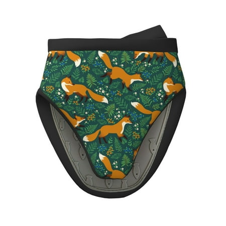 

Qekee Green Plants with Fox Print Non-Slip Mini Oven Mitt Silicone Oven Mitts Heat Resistant Kitchen Mittens Pinch Mitts Cooking Mitts