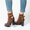 thumbnail image 6 of PENNYSUE Women's Ankle Boots Brown Chunky Heel Zipper Ankle Booties Size 6, 6 of 7