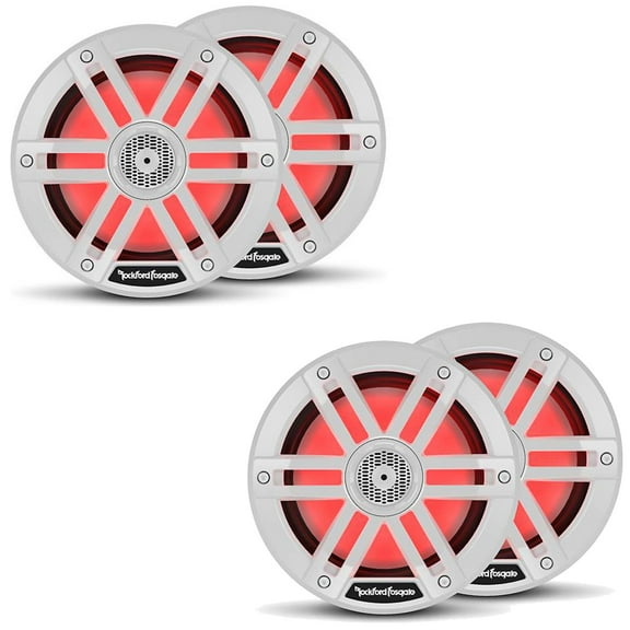 Rockford Fosgate 2 Pair M1-8 M1 Series 8” Color Optix Marine 2-Way System- 150 Watts Rms, 600 Watts Peak, White Grilles Included