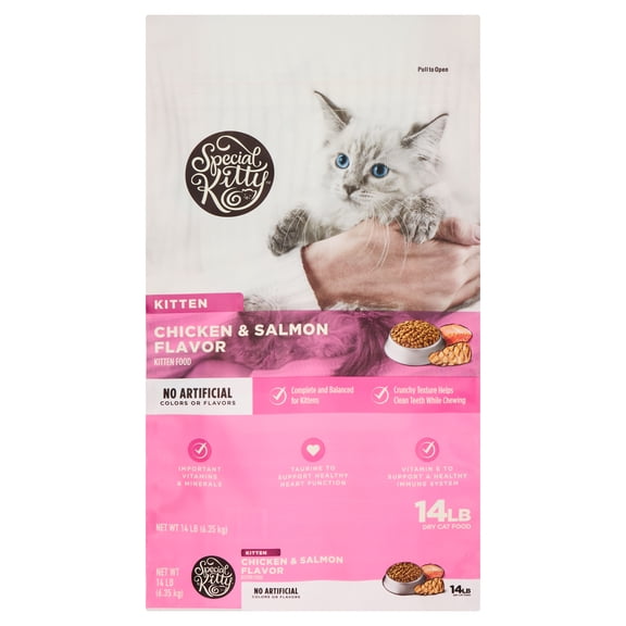 [Multiple Sizes] Special Kitty Kitten Formula Dry Cat Food, Chicken & Turkey Flavor with Oatmeal