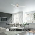 thumbnail image 4 of Matthews Fan Company IR3H-BW-MWH-60 Irene 60" Barn Wood Hugger Ceiling Fan with 3 Matte White Blades, Remote and Wall Control, Indoor/Outdoor Damp Rated, 4 of 6