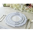 thumbnail image 4 of " OCCASIONS " 120 Pieces Bowls Pack, Heavyweight Disposable Wedding Party Plastic Bowls (14 oz Soup Bowl, Imperial White / Blue & Silver), 4 of 10