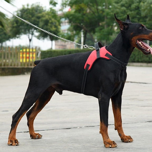 No Pull Dog Harness for Large Dogs, Red Dog Harness, Heavy Duty Adjustable Reflective Dog Walking Harness with Handle, Dog Vest Harness for Training and Outdoor Activities, 1 Pack