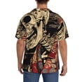 thumbnail image 5 of Cauagu Gothic Eastern Floral Skull Men's Short Sleeve Button Down Hawaiian Shirt for Men Bowling Shirts Casual Summer Beach Shirt,3X-Large, 5 of 6