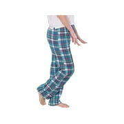Women Flannel Lounge Pants-2 Pack-Plaid Pajama Pants Cotton, Pink, Size Medium