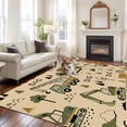 thumbnail image 2 of Rectangle Area Rugs 5 x 7 Ft, Cartoon Tractor Non-Slip Residential Carpet, Cute Digger Shovel Truck Car Khaki Indoor Crawling Mats Runner Rugs for Living Room/Dining Room/Bedroom, 2 of 8