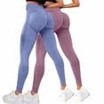 thumbnail image 5 of 2 Pcs High Waisted Mesh Yoga Pants for Women, Breathable Seamless Workout Leggings, Tummy Control Running Gym Tights with 4-Way Stretch for Gym, Yoga and Casual Wear-Coffee, 5 of 9