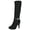 BLACK, variant on Dream Pairs Women Suede Zip High Platform Heel Ladies Knee High Calf Leg Boots Sarah Red Size 7