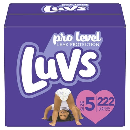 UPC: 0037000789536 | Luvs Pro Level Leak Protection Diapers (Size 5 / 222 ct)