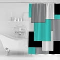 thumbnail image 2 of Abstract Art Shower Curtain, 66" x 72", Patchwork Black Kallaite and Grey Waterproof Bathroom Curtain Washable Shower Curtain Set with 12 Hooks, 2 of 6