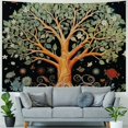 thumbnail image 4 of Shiartex  Tree of Life Tapestry Boho Floral Green Plant Tapestries Wall Hanging Star Art Nature Flower Aesthetic Tapestry for Bedroom Dorm Living Room  40x30inch, 4 of 6