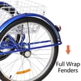 thumbnail image 6 of PEXMOR Adult 24" 7 Speed Adjustable Seat Tricycle with Front & Rear Basket, Blue, 6 of 10