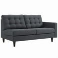 thumbnail image 5 of Modway Empress 2 Piece Upholstered Fabric Left Facing Bumper Sectional in Gray, 5 of 9
