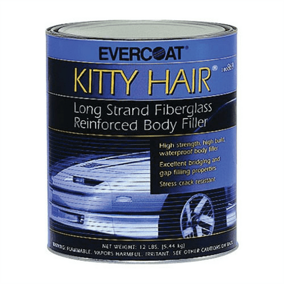 Fibre glass Evercoat KITTY HAIR 100869 Long Strand Fiberglass Reinforced Body Filler, 1 gal Can, Paste, Long Strand