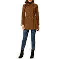 thumbnail image 3 of MODA NOVA Juniors Peter Pan Collar Double Breasted Long Sleeve Winter Coat, 3 of 7