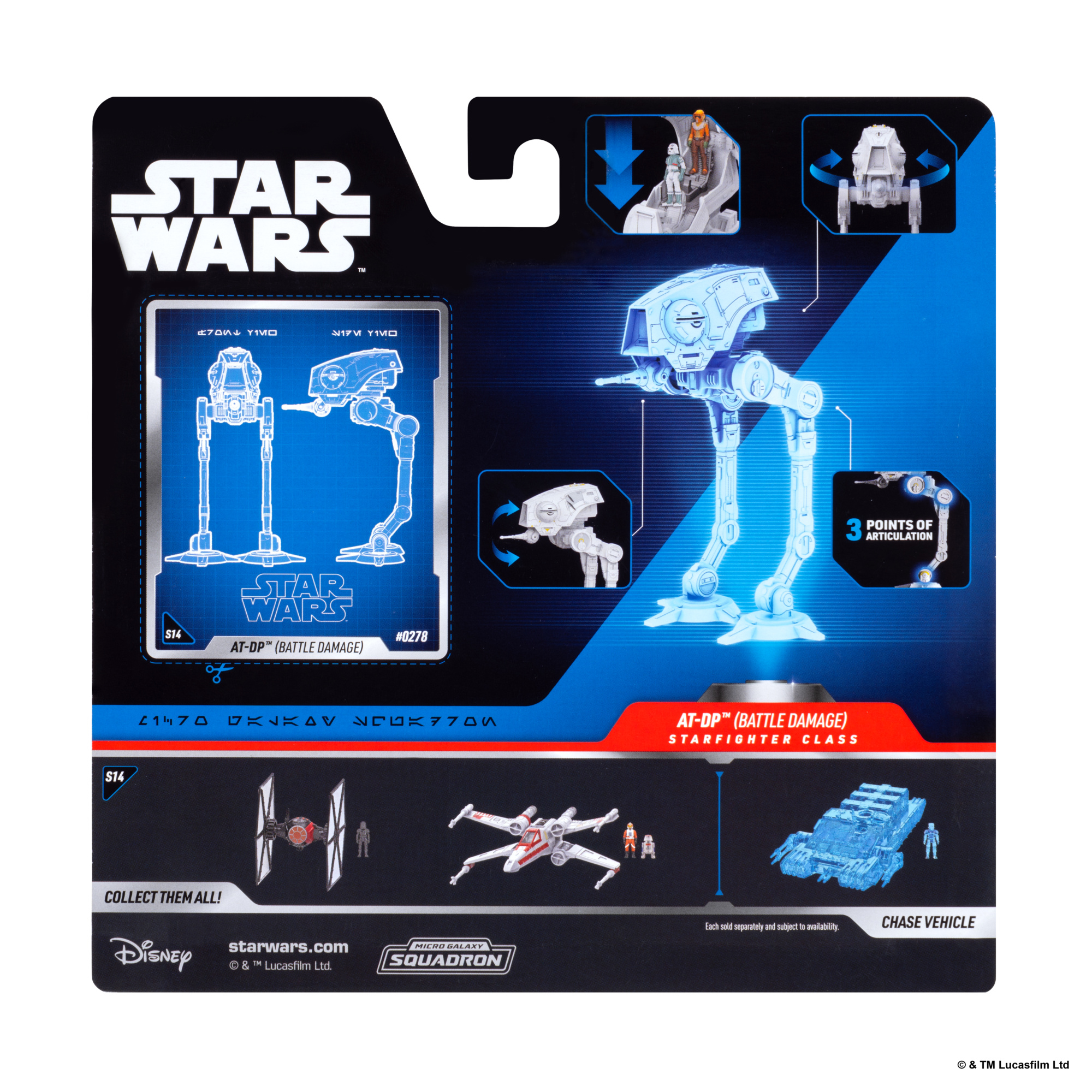 Star Wars™ Micro Galaxy Squadron AT-DP (Battle Damage) - 5-inch Vehicle with Articulated Legs and Two 1-Inch Micro Figure Accessories