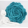 thumbnail image 5 of Fennco Styles Eva's Flower Garden Decorative Throw Pillow with Insert - 16 Inch Round (Teal, 16" Case + Insert), 5 of 7