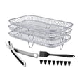 thumbnail image 2 of Siruishop 3Pcs Air Fryer Racks Layered Multi Layer Nonstick Stackable Fryer Grill Tray rectangle, 2 of 8