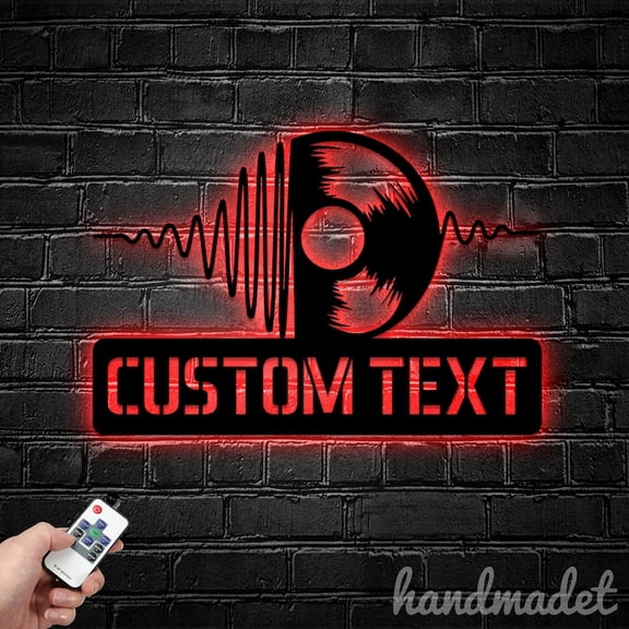 Handmadetneonsign Custom Record Disc Metal Wall Art LED Light, Musician Name Sign Home Decor
