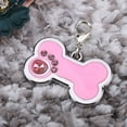 thumbnail image 2 of Etiqueta de identificación de mascota de aleación, colgante de identificación con nombre de Animal, perro, gato, forma de hueso (rosa), 2 of 6