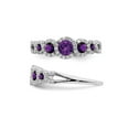 thumbnail image 2 of 1/2 Carat (Ctw) Natural Amethyst and Diamonds Ring 1/4 Carat (Ctw) in 14K White Gold, 2 of 5