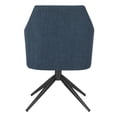 thumbnail image 5 of Dark Teal Blue Fabric and Black Swivel Armchair, 5 of 6