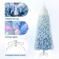 thumbnail image 4 of Eastvita 6 ft Pencil Tree Blue Gradient Pre-Lit Artificial Christmas Tree Featuring 100 Dual-Color LEDs, 4 of 6