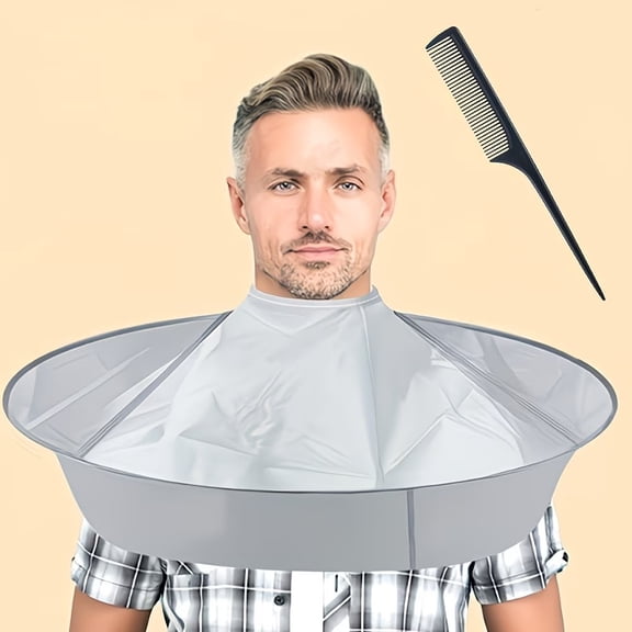 Adjustable Hair Cutting Cape, Hair Umbrella Cloak, Foldable Hairdressing Cape with a Black Comb, Suitable for Both Men And Women for Salon and Home Use