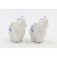 thumbnail image 3 of Ceramic Elephant Salt and Pepper Shakers Blue Print 4.125 Inch Gift, 3 of 4