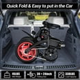 thumbnail image 5 of RIDWIND 14" Folding Electric Bike, 18 MPH Max Speed & 30 Miles Range (Pedal Assist), Peak 630W Powerful City Commuter Ebike with Seat for Adults Teens 14+ 330LBS Load, 5 of 9