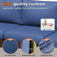 thumbnail image 3 of TECHMILLY 6-Piece Patio Furniture Set, Outdoor Patio Sofa Set With Wide Armrest, All-Weather Wicker Rattan Guest Set With Cushion And Glass Table And Waterproof Cover, Brown & Navy Blue, 3 of 9