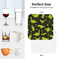 thumbnail image 6 of Lsque Cute Cartoon Dinosaurs Pattern 4" Drink Coasters Set of 4, PVC Leather Absorbent Coasters, Table Coaster Set Decorative Coffee Cup Coasters Housewarming Gift -Square, 6 of 6