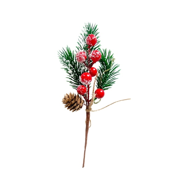 1 paquete de agujas largas de pino rojo accesorios para ramas de flores con agujas de pino esquejes de simulación de decoración navideña ramas de frutos rojos de 20 cm ANGGREK Otros