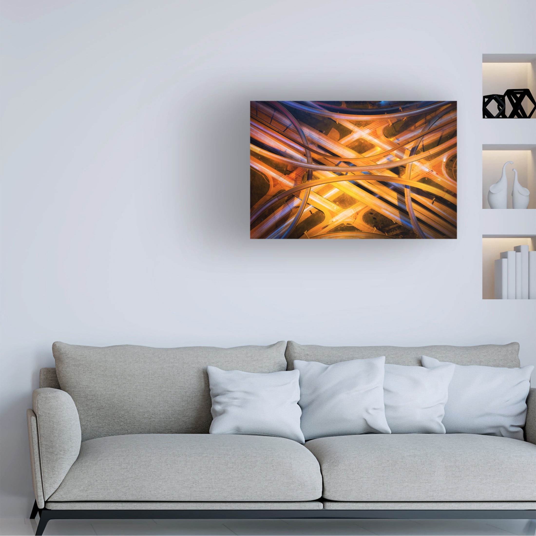 Canvas Wall Art - Michael Zheng 'Electric City' Wall Art for Living Room, Bedroom, or Office Décor by Trademark Fine Art - 47 x 30 Inches