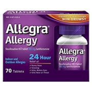 Allegra Adult 24 Hour Allergy Tablets, 180Mg, 70 Each