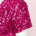 thumbnail image 7 of TiaoBug Women Shiny Sequin Jacket Short Sleeve Glitter Cropped Blazer Bolero Shrug Top, 7 of 7