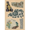 thumbnail image 2 of Seizan, Ema 11x14 Black Ornate Wood Framed with Double Matting Museum Art Print Titled - Japanese Textile Design VII, 2 of 4